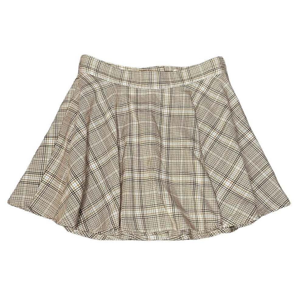 Aeropostale Brown Tan Plaid Skater Skirt